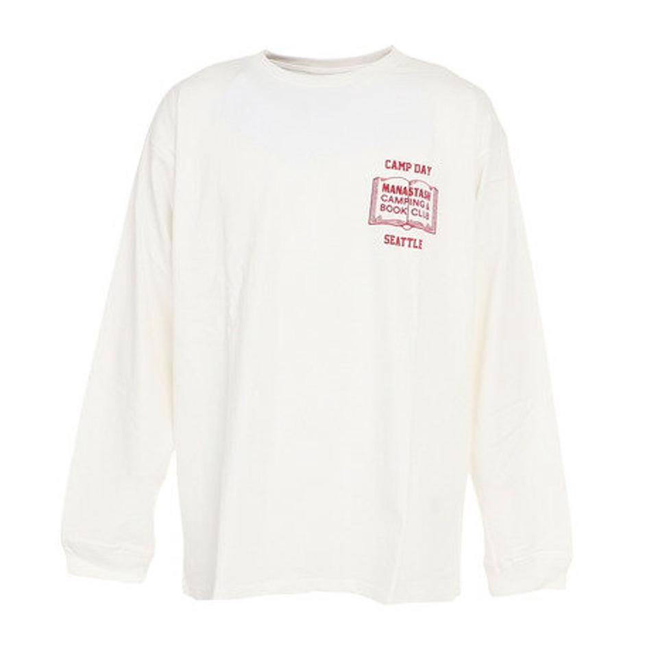 マナスタッシュ（MANASTASH）（メンズ）CiTee 長袖Tシャツ BOOK CLUB 792-3230025 WHITE