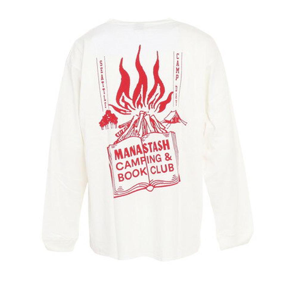 マナスタッシュ（MANASTASH）（メンズ）CiTee 長袖Tシャツ BOOK CLUB 792-3230025 WHITE