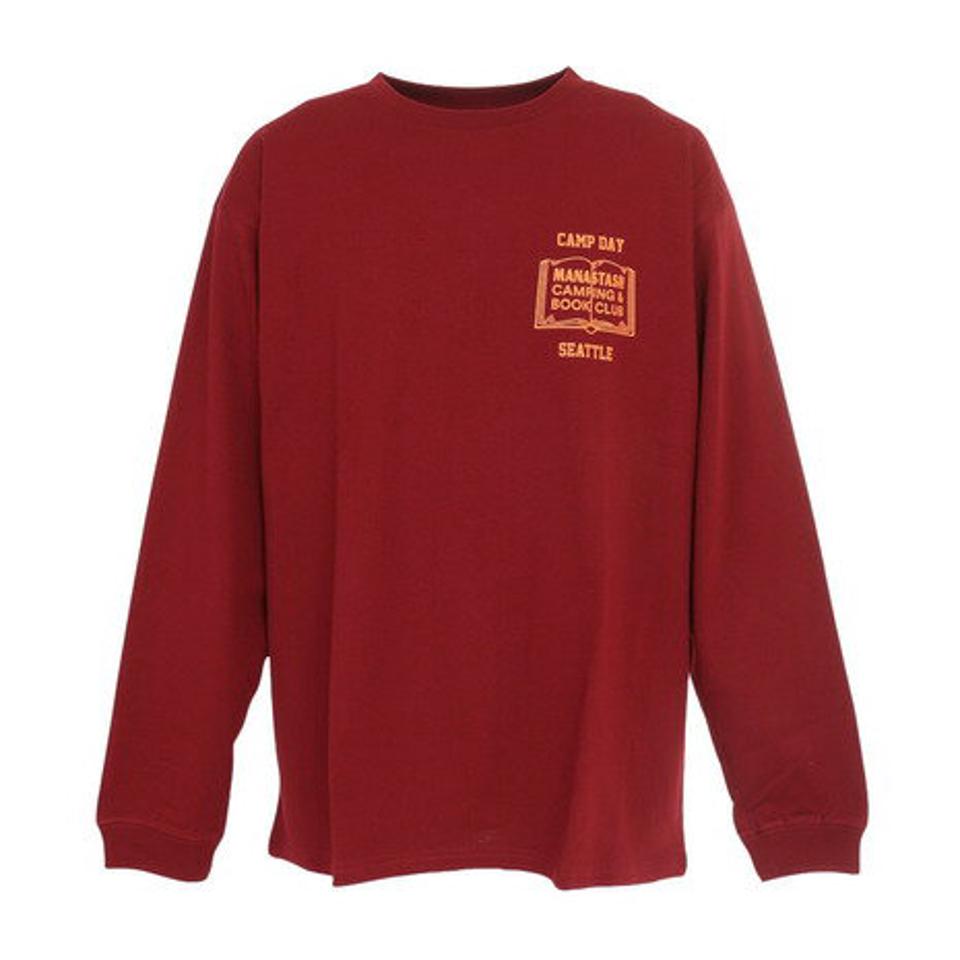 マナスタッシュ（MANASTASH）（メンズ）CiTee 長袖Tシャツ BOOK CLUB 792-3230025 BURDUNDY