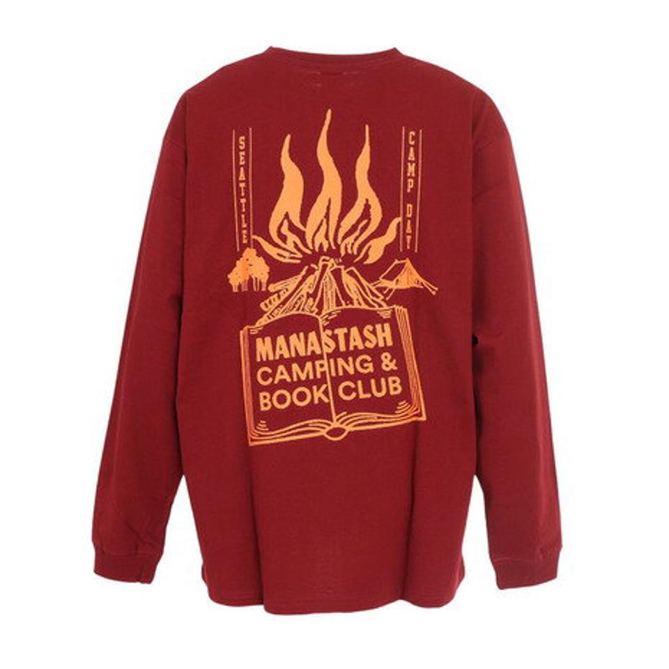 マナスタッシュ（MANASTASH）（メンズ）CiTee 長袖Tシャツ BOOK CLUB 792-3230025 BURDUNDY