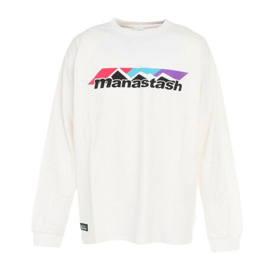 マナスタッシュ（MANASTASH）（メンズ）RE:CTN 長袖スキームロゴTシャツ 792-3230012 OFFWHT