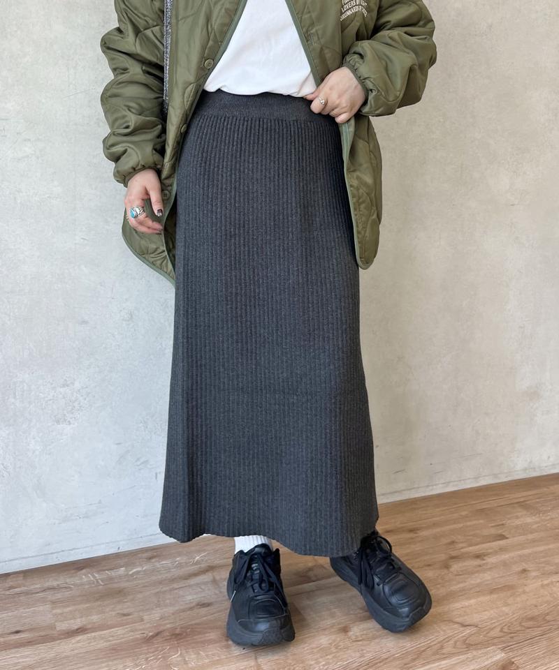【新色追加】【高身長サイズあり】リブナロースカート