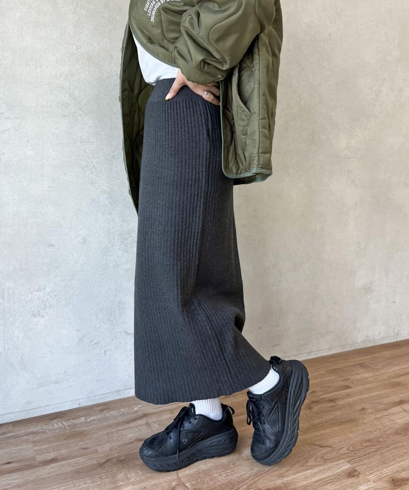 【新色追加】【高身長サイズあり】リブナロースカート