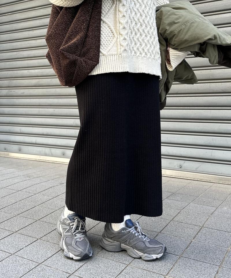 【新色追加】【高身長サイズあり】リブナロースカート