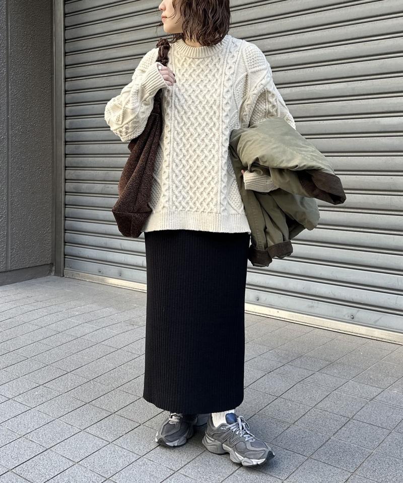 【新色追加】【高身長サイズあり】リブナロースカート