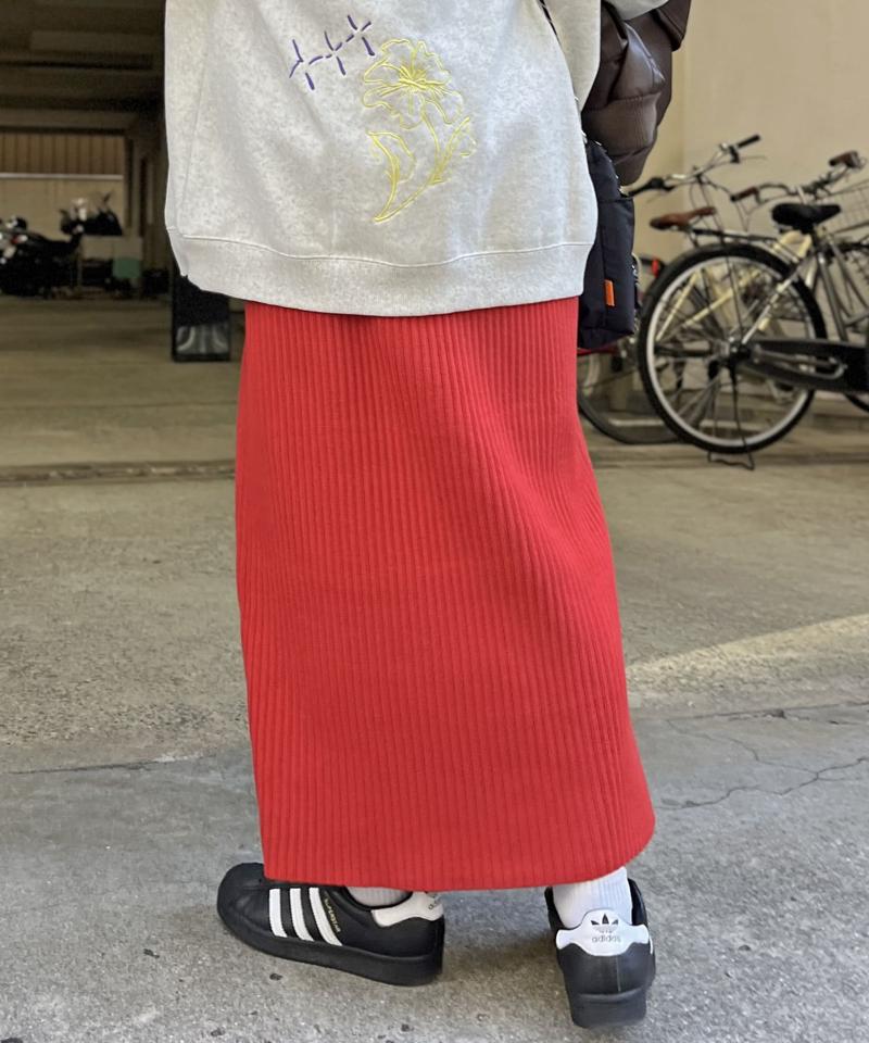 【新色追加】【高身長サイズあり】リブナロースカート