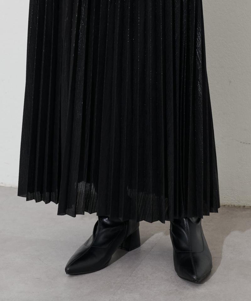 メタリックプリーツスカート
