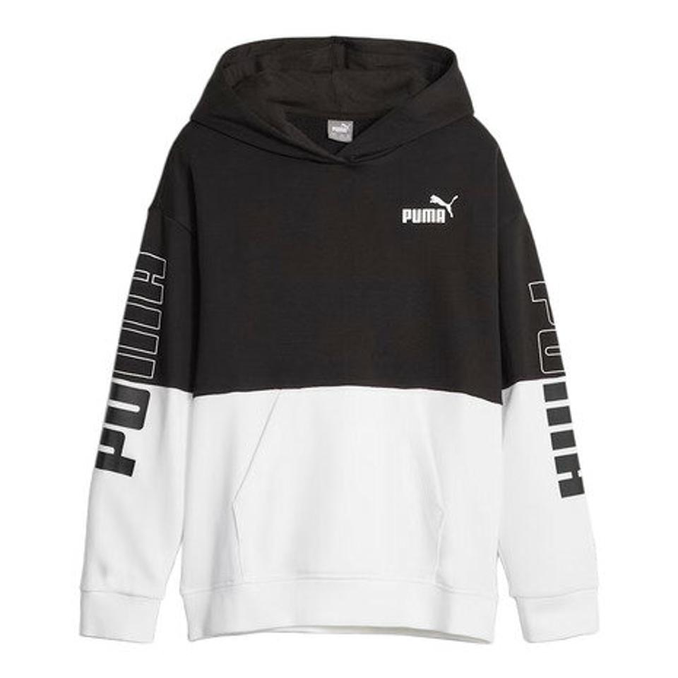 プーマ（PUMA）（キッズ）ガールズ PUMA POWER カラーブロック フーディー 678518 01 BKWT