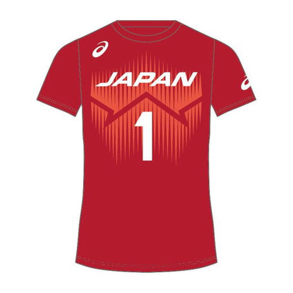 アシックス（ASICS）（メンズ、レディース）バレーボールウェア 応援Tシャツ 西田選手 男子日本代表 レプリカ 背番号 2053A200.602