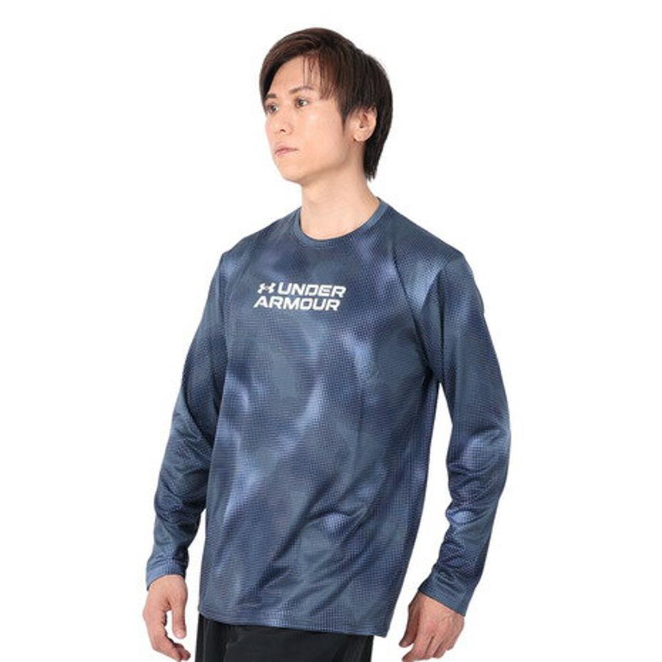【10%OFFクーポン対象！11/2まで】アンダーアーマー（UNDER ARMOUR）（メンズ）長袖Tシャツ メンズ テック プリント ロングスリーブシャツ 1381358 480