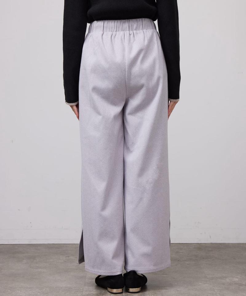 ヘリンボーンスリット切替ワイドパンツ