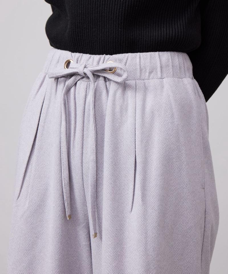 ヘリンボーンスリット切替ワイドパンツ