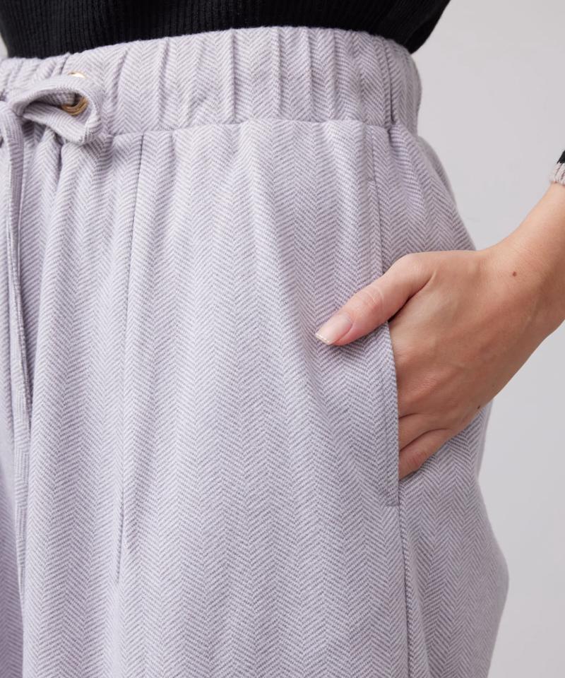 ヘリンボーンスリット切替ワイドパンツ