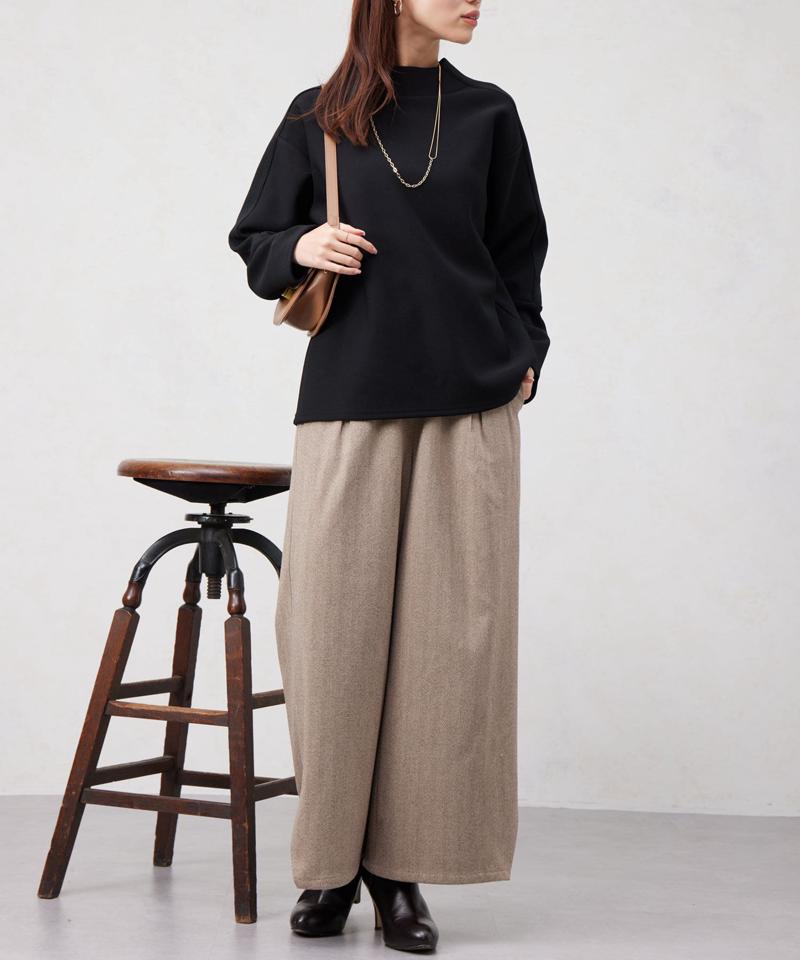 ヘリンボーンスリット切替ワイドパンツ