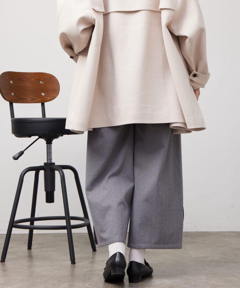 ヘリンボーンスリット切替ワイドパンツ