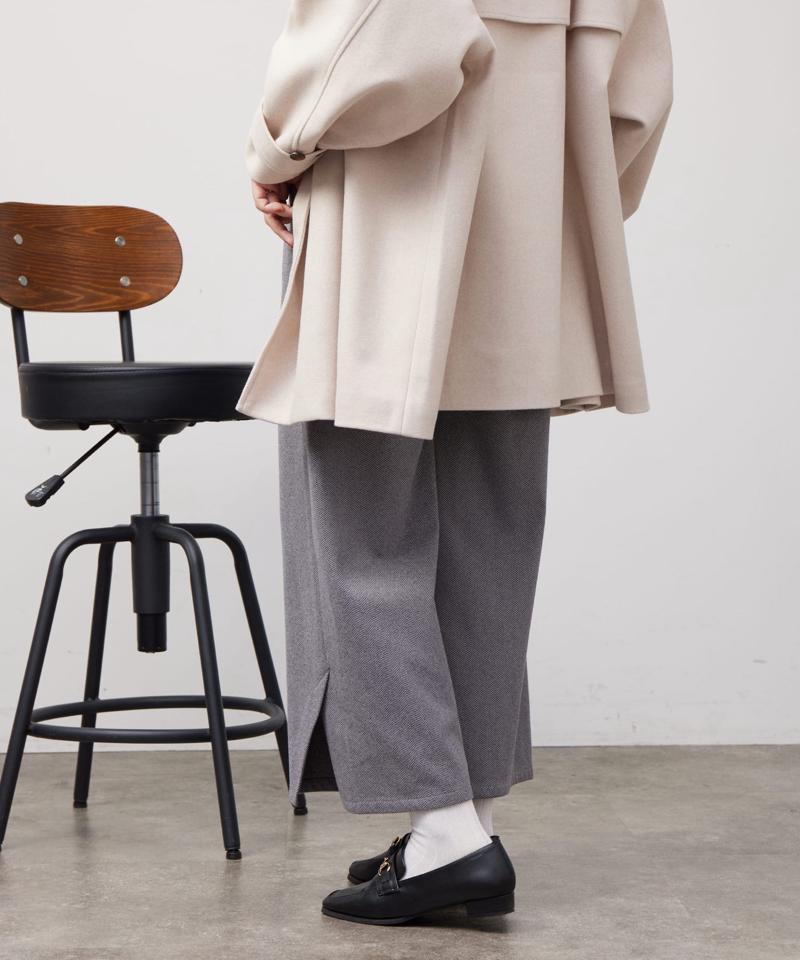 ヘリンボーンスリット切替ワイドパンツ