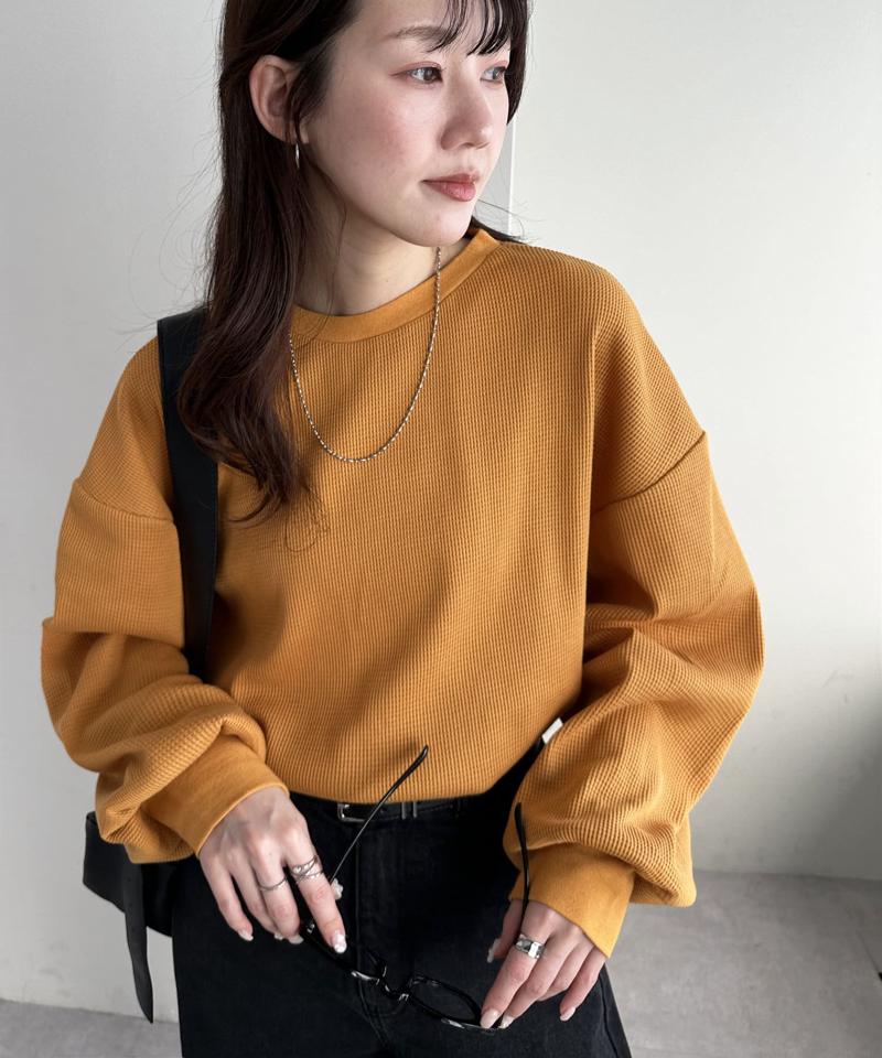 【ベストセラー】ワッフルロングTシャツ《WEB限定》