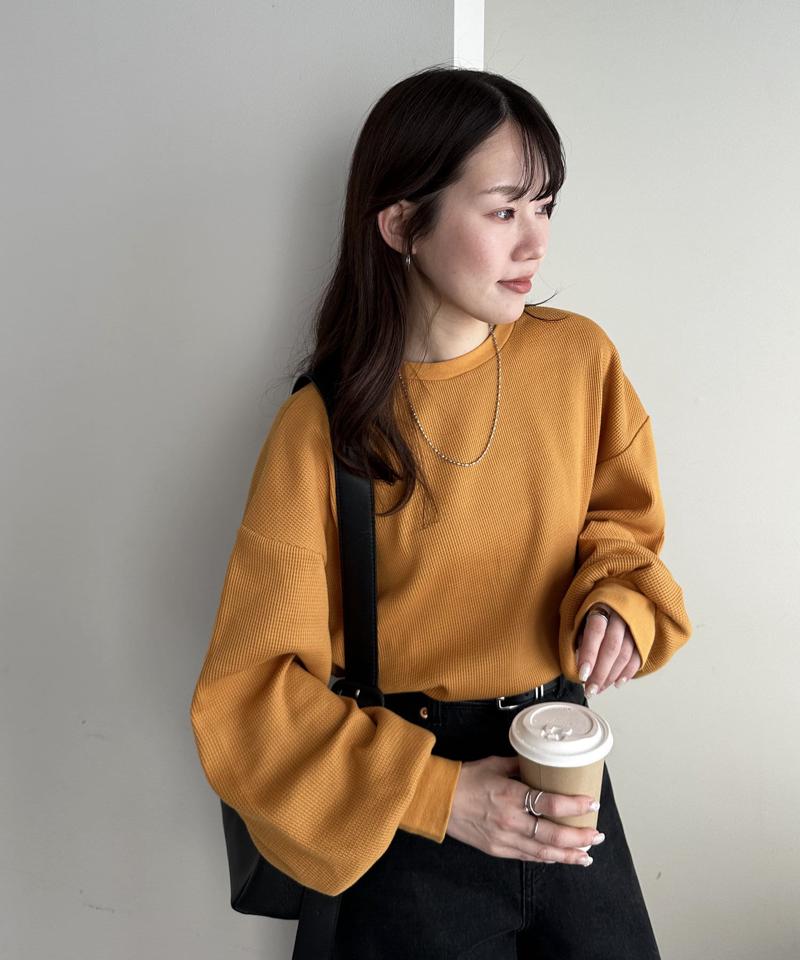 【ベストセラー】ワッフルロングTシャツ《WEB限定》