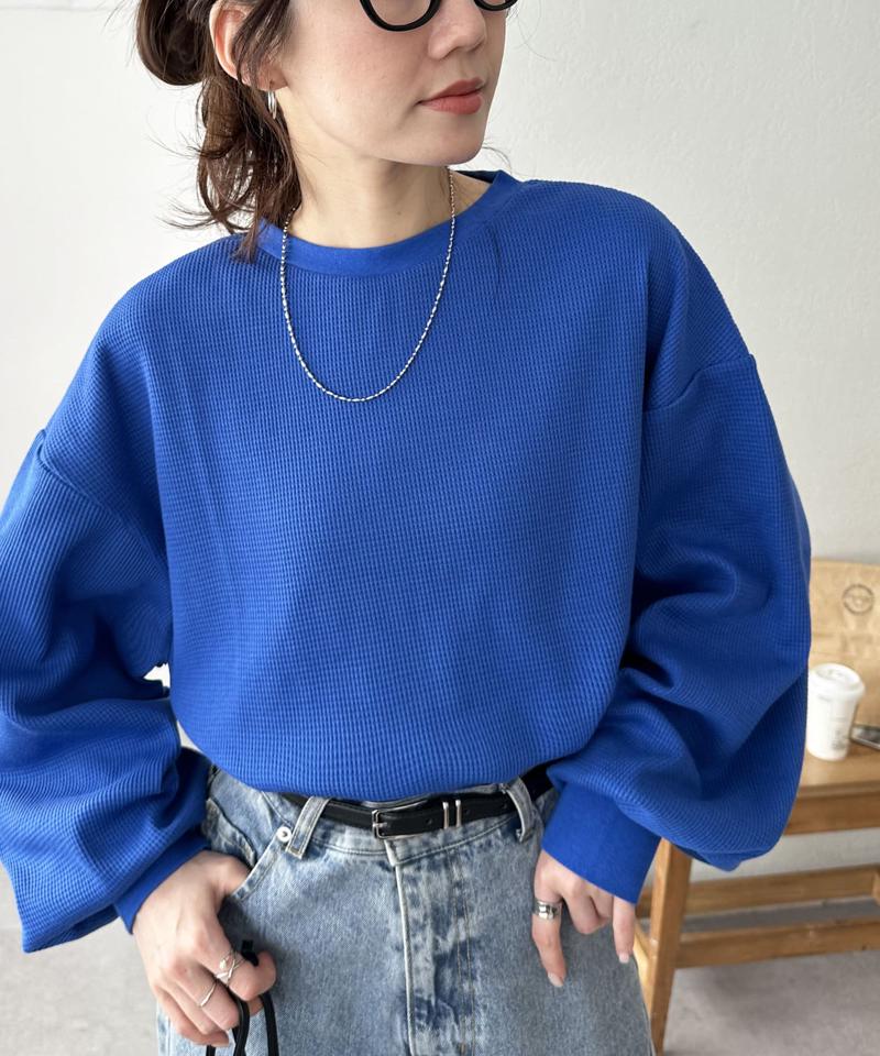 【ベストセラー】ワッフルロングTシャツ《WEB限定》