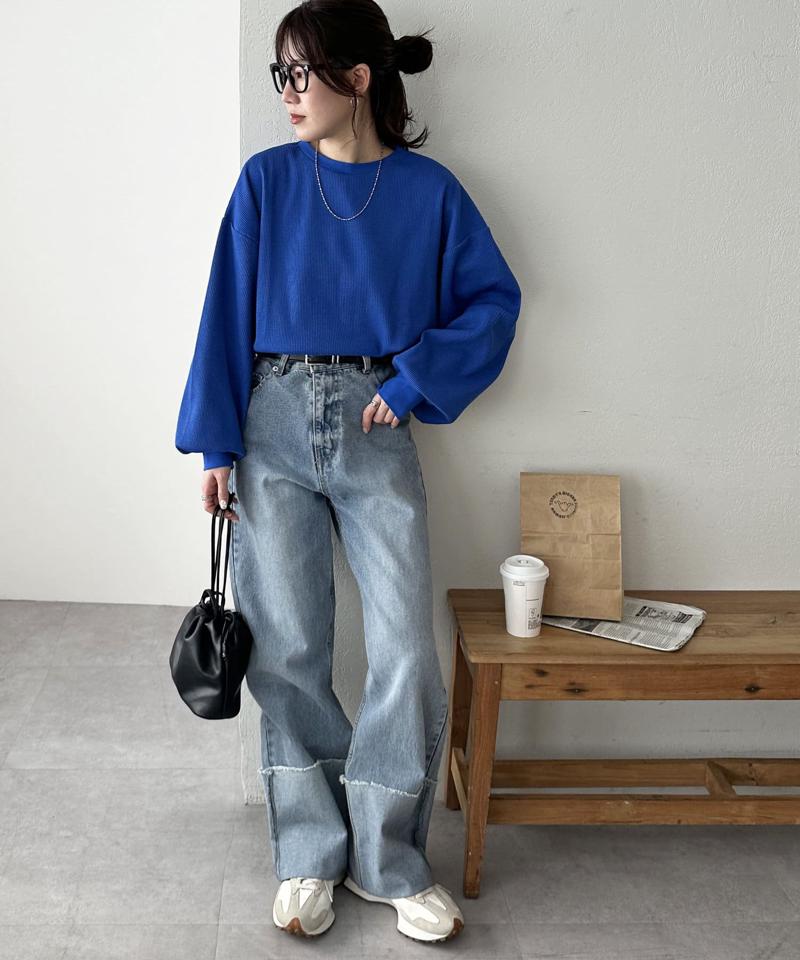 【ベストセラー】ワッフルロングTシャツ《WEB限定》
