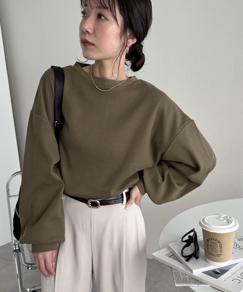 【ベストセラー】ワッフルロングTシャツ《WEB限定》