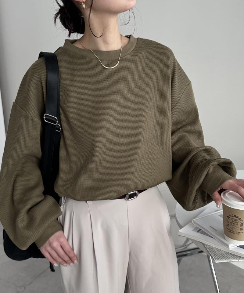 【ベストセラー】ワッフルロングTシャツ《WEB限定》