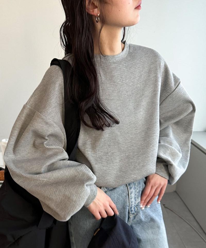 【ベストセラー】ワッフルロングTシャツ《WEB限定》