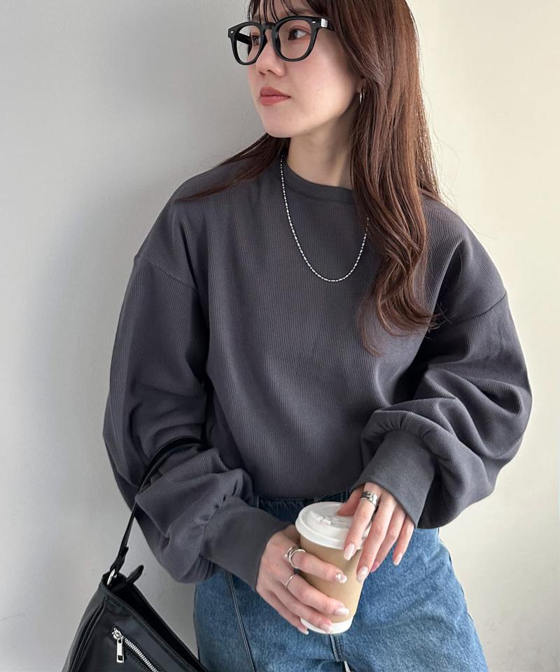 【ベストセラー】ワッフルロングTシャツ《WEB限定》