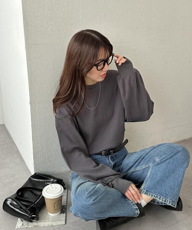 【ベストセラー】ワッフルロングTシャツ《WEB限定》