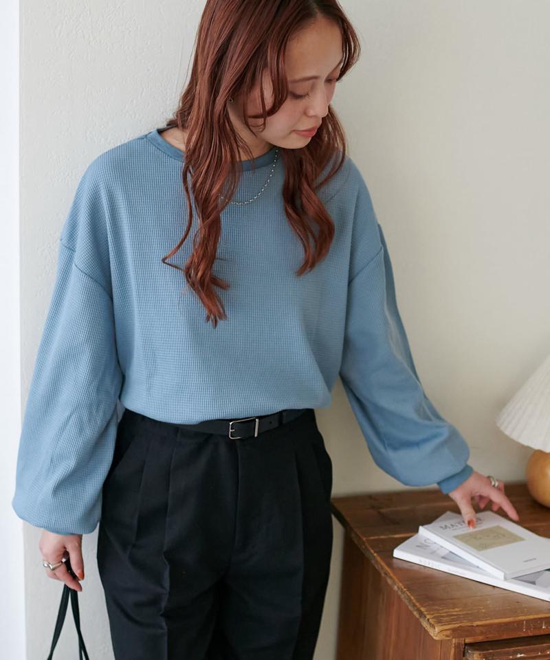 【ベストセラー】ワッフルロングTシャツ《WEB限定》