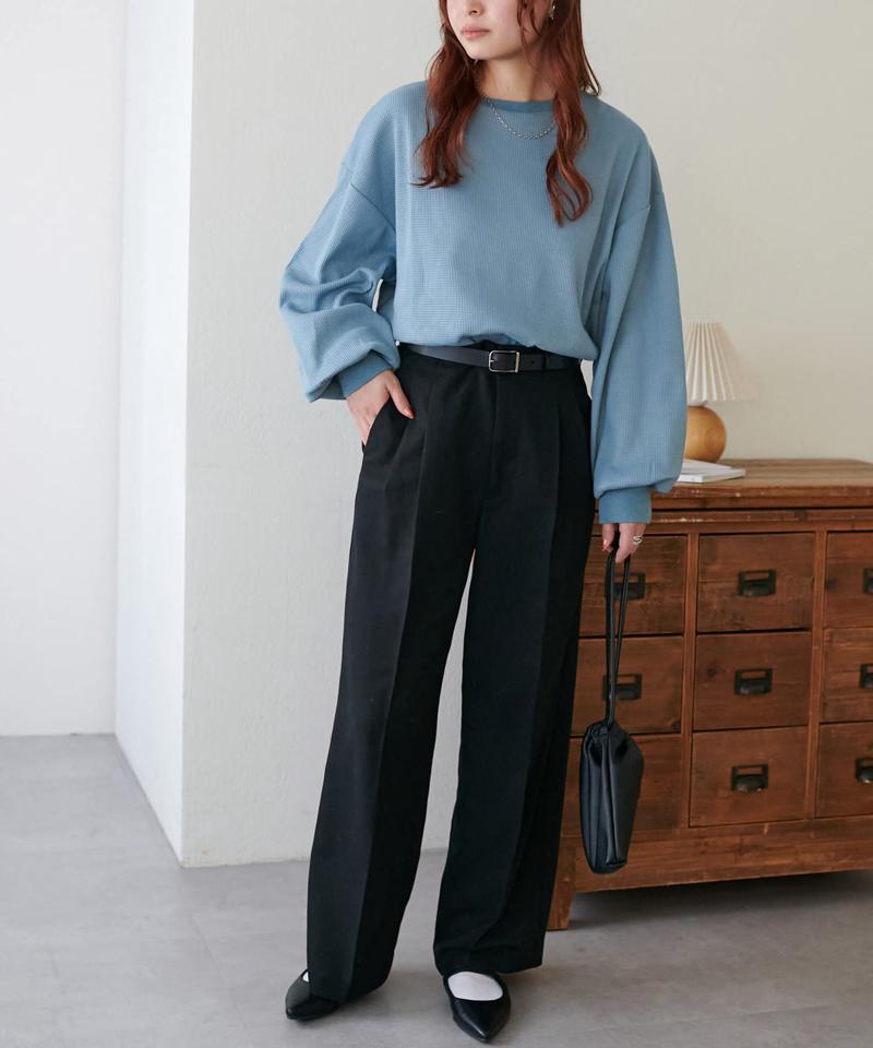 【ベストセラー】ワッフルロングTシャツ《WEB限定》
