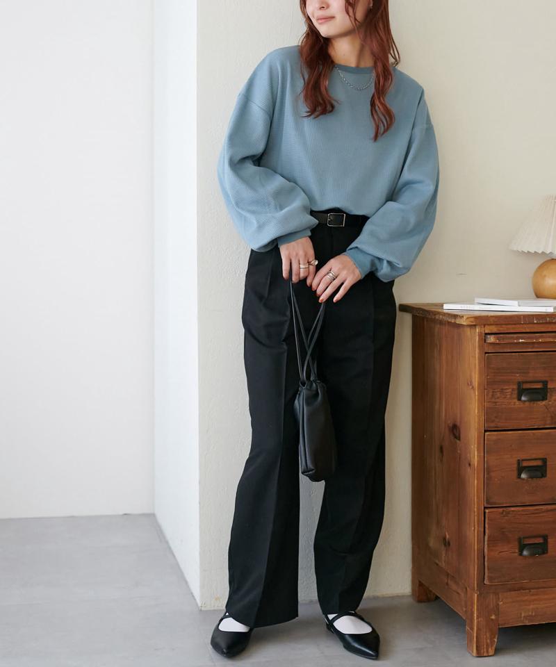 【ベストセラー】ワッフルロングTシャツ《WEB限定》