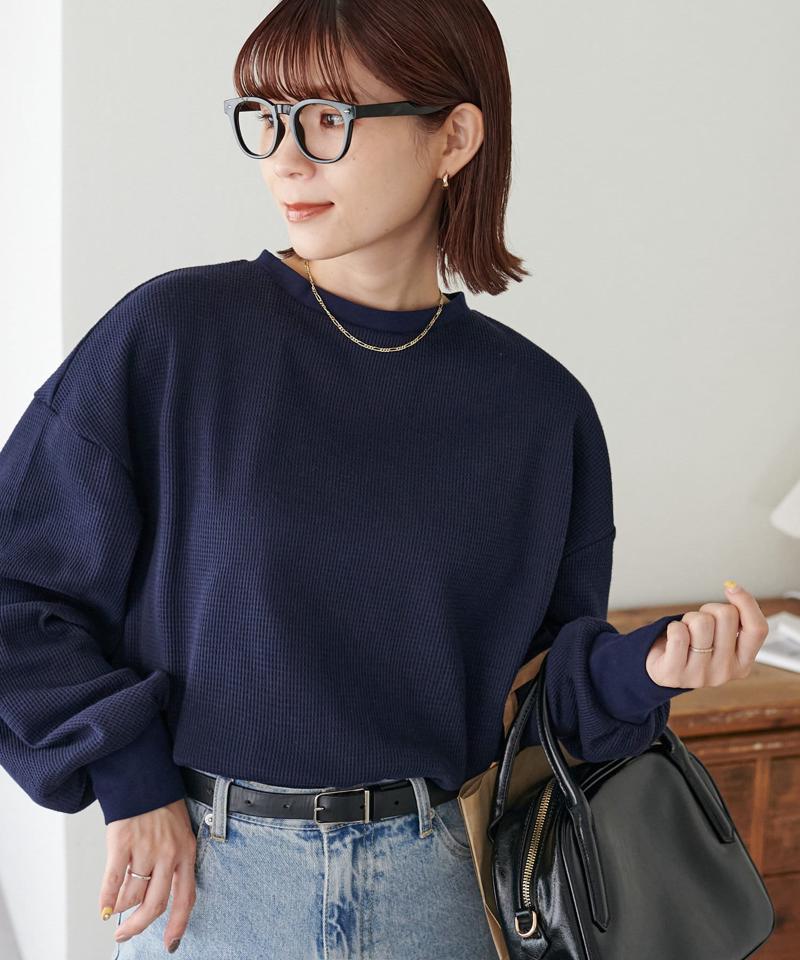 【ベストセラー】ワッフルロングTシャツ《WEB限定》