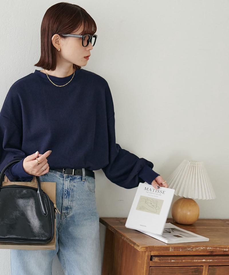 【ベストセラー】ワッフルロングTシャツ《WEB限定》