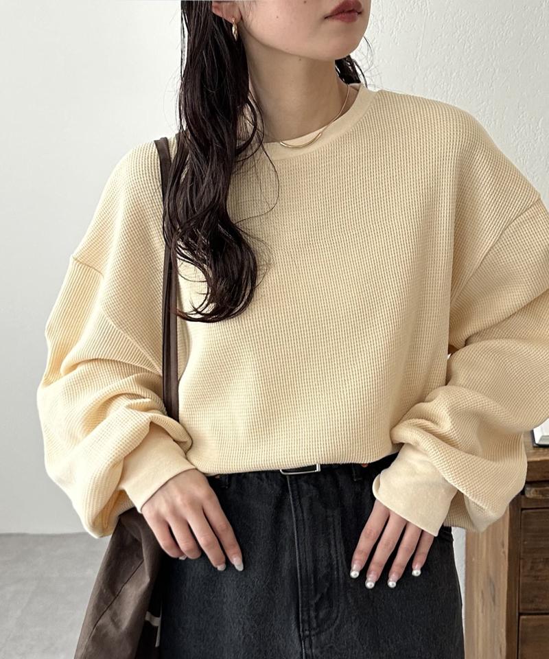 【ベストセラー】ワッフルロングTシャツ《WEB限定》
