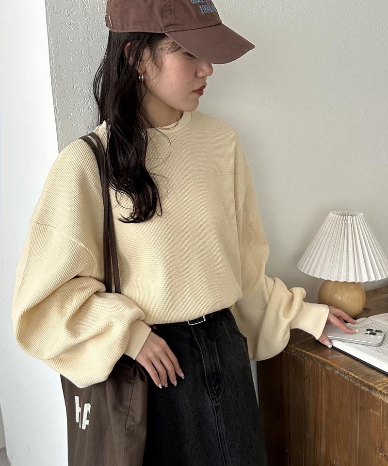 【ベストセラー】ワッフルロングTシャツ《WEB限定》