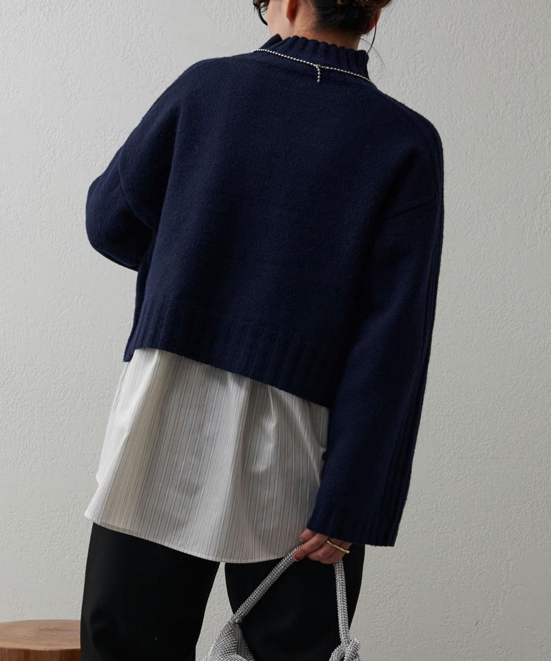 ワイドスリーブショートニット
