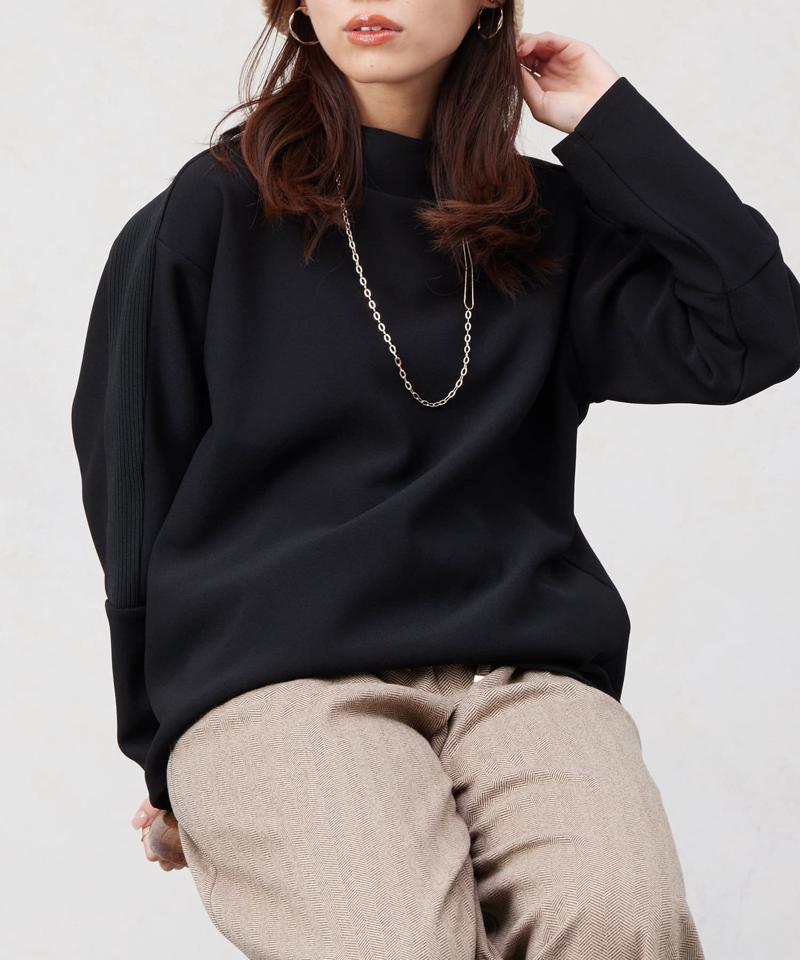 リブ切替接結カットジョーゼットプルオーバー