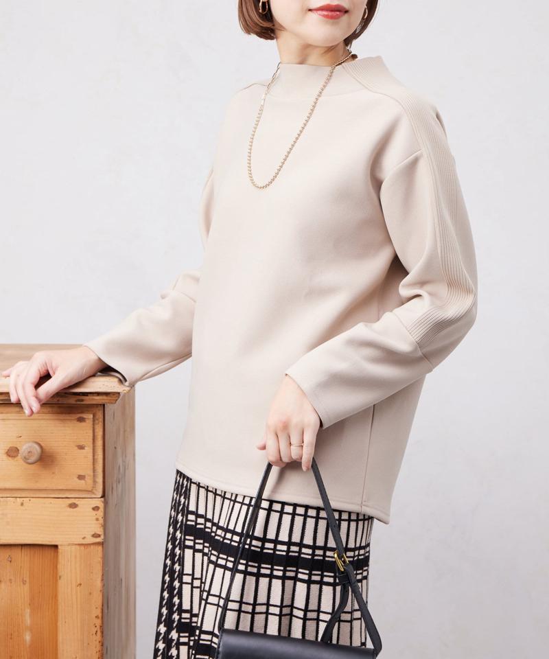 リブ切替接結カットジョーゼットプルオーバー