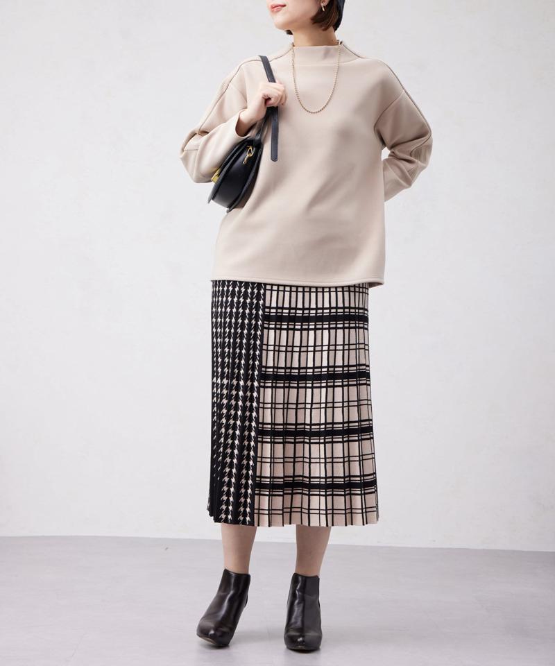 リブ切替接結カットジョーゼットプルオーバー