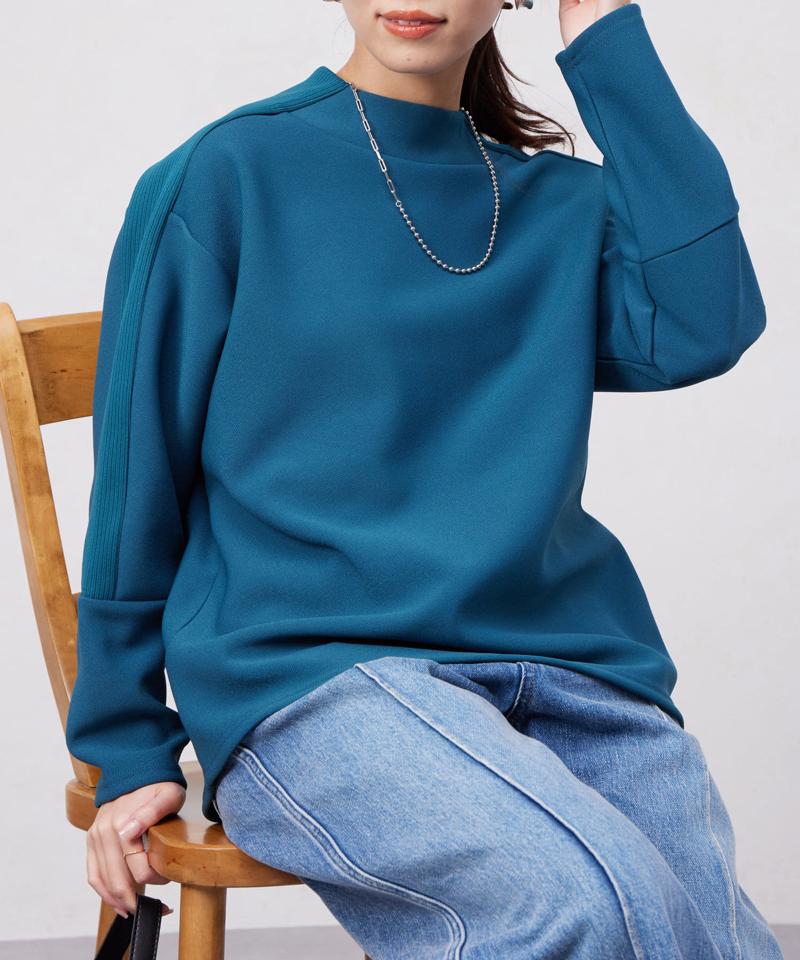 リブ切替接結カットジョーゼットプルオーバー