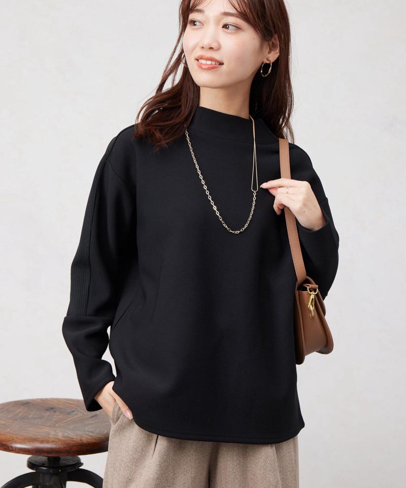 リブ切替接結カットジョーゼットプルオーバー