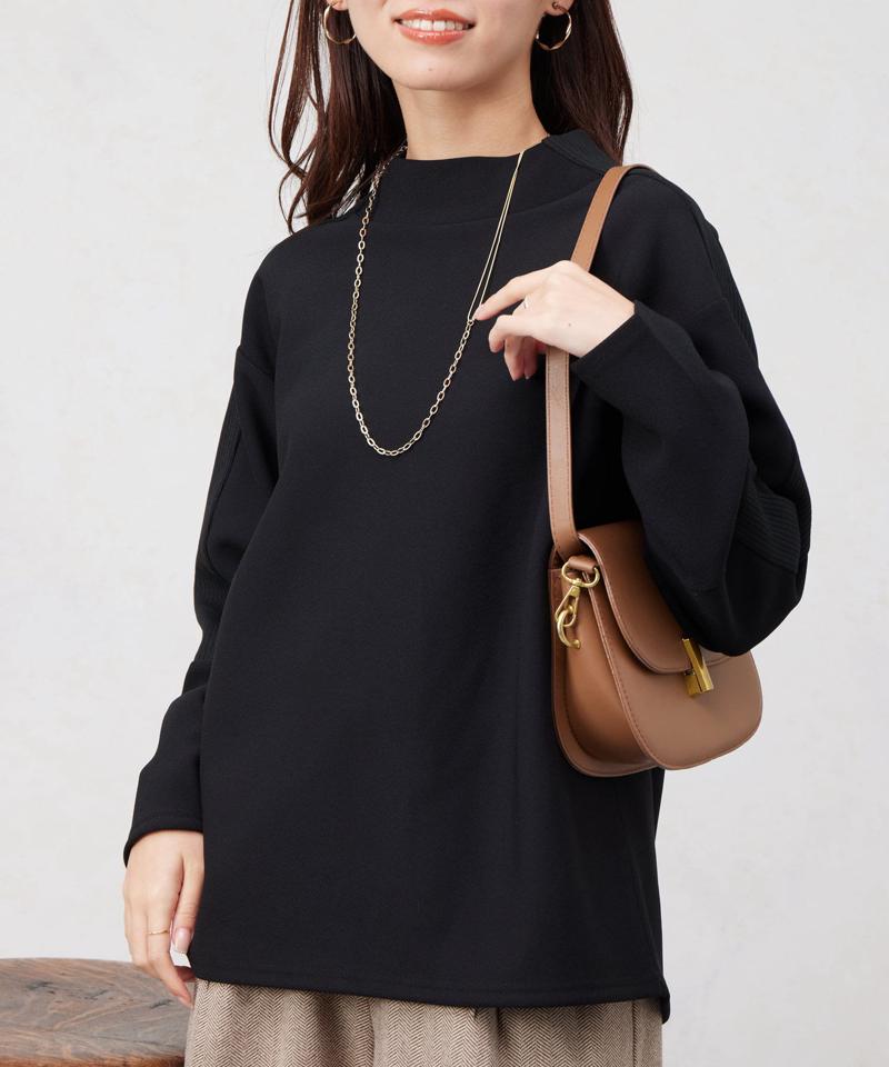 リブ切替接結カットジョーゼットプルオーバー