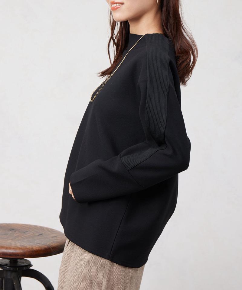 リブ切替接結カットジョーゼットプルオーバー