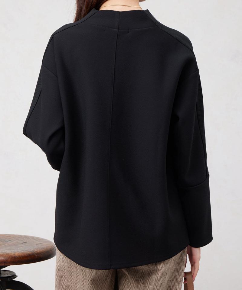 リブ切替接結カットジョーゼットプルオーバー