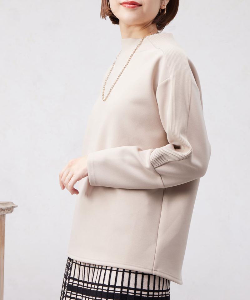 リブ切替接結カットジョーゼットプルオーバー