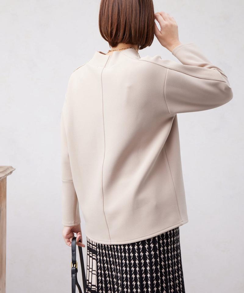 リブ切替接結カットジョーゼットプルオーバー