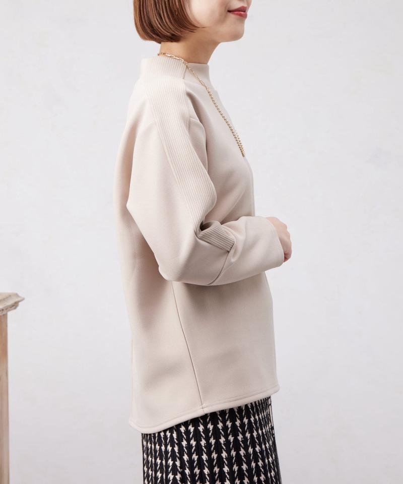 リブ切替接結カットジョーゼットプルオーバー