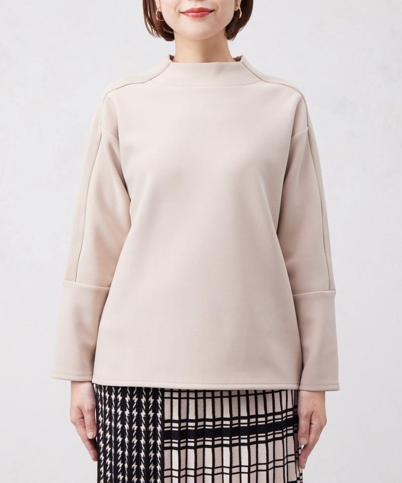 リブ切替接結カットジョーゼットプルオーバー