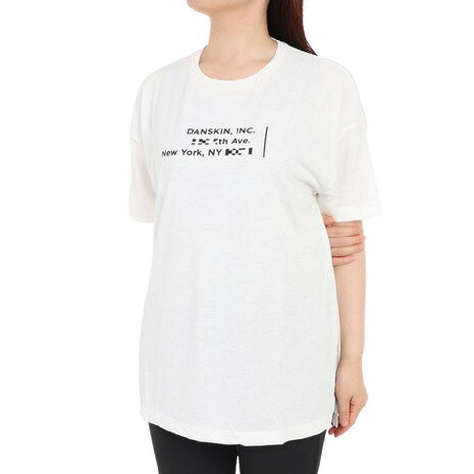 ダンスキン（DANSKIN）（レディース）半袖Tシャツ レディース プリントハーフスリーブオーバーサイズド DC723325 JW